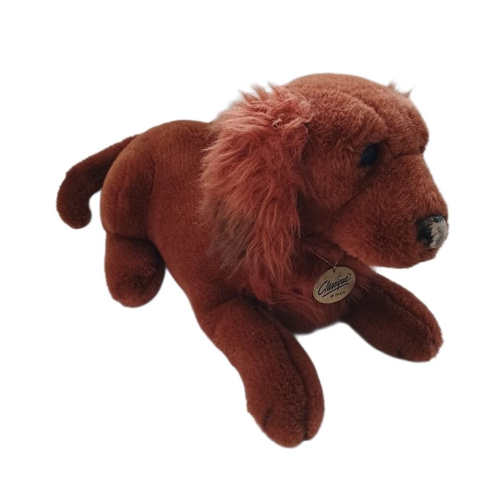 Large Vintage Rare Classique Dakin Irish Setter Puppy Dog Reddish Brown 1988 15"